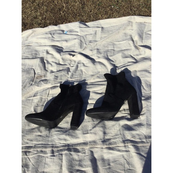 Steve Madden womens booties size 8M 8 sock boots black heels Edit textile vegan - Picture 5 of 10